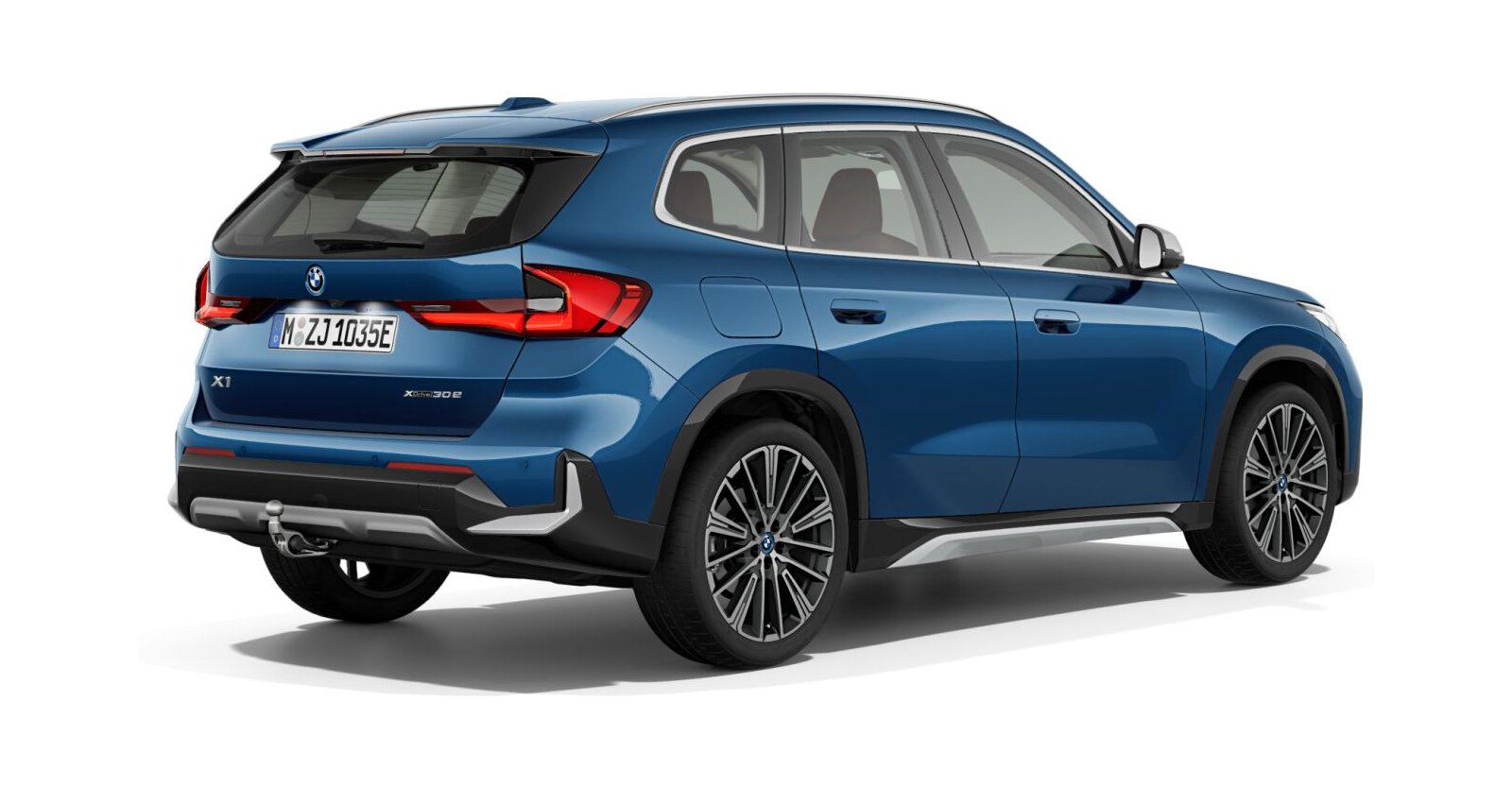 BMW BMW X in Blau von hinten BMW BMW X in Blau von hinten
