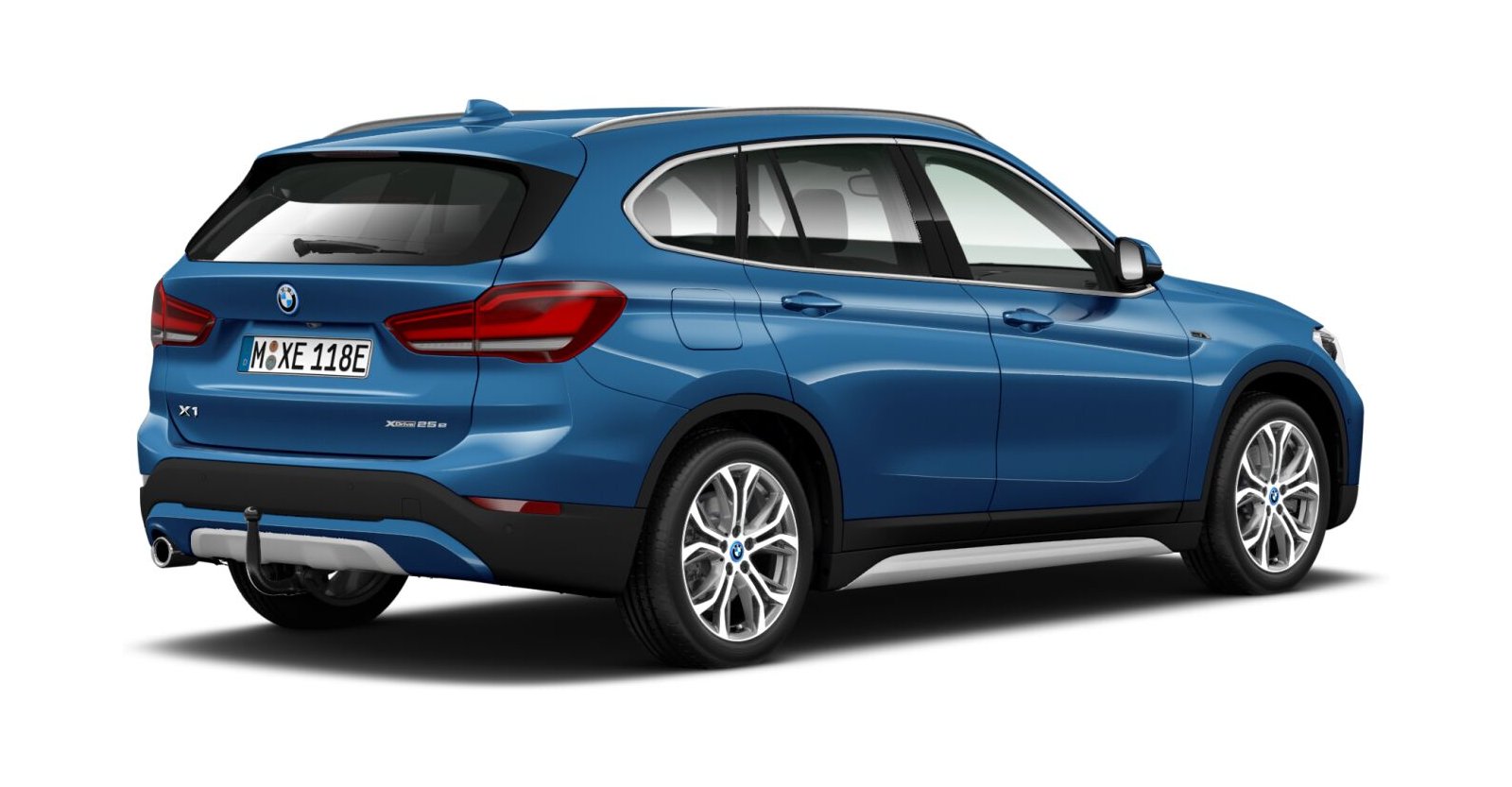 BMW BMW X in Blau von hinten