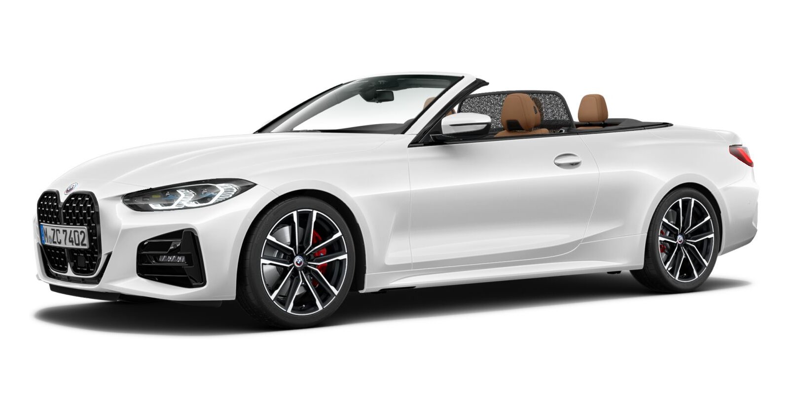 BMW 420i Cabrio in Weiß von vorne BMW 420i Cabrio in Weiß von vorne