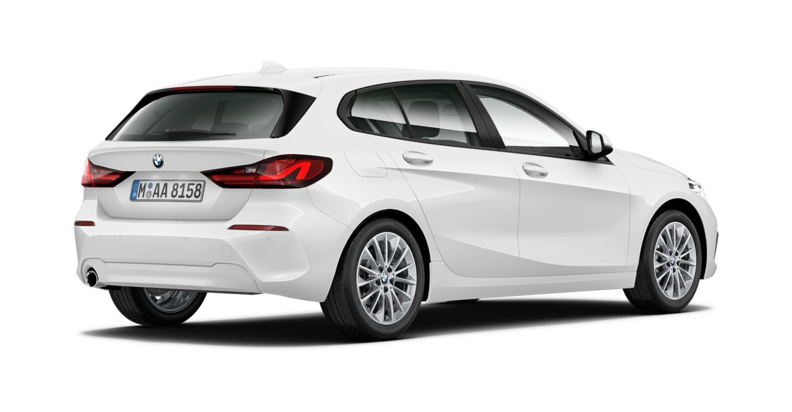 BMW BMW 1er in Wei&szlig; von hinten