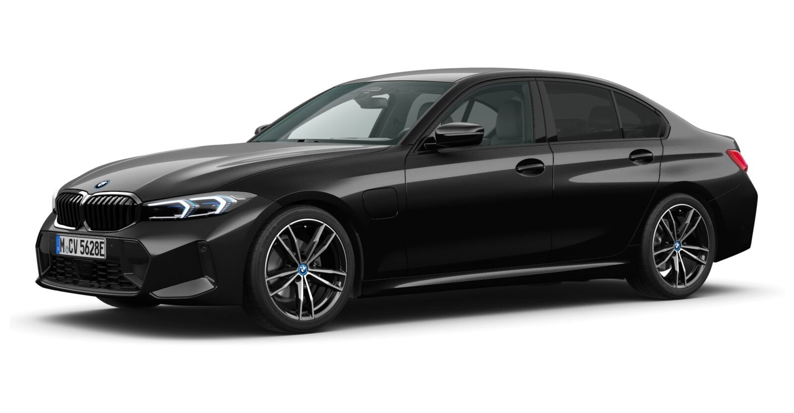 BMW 330e xDrive Limousine in Schwarz von vorne