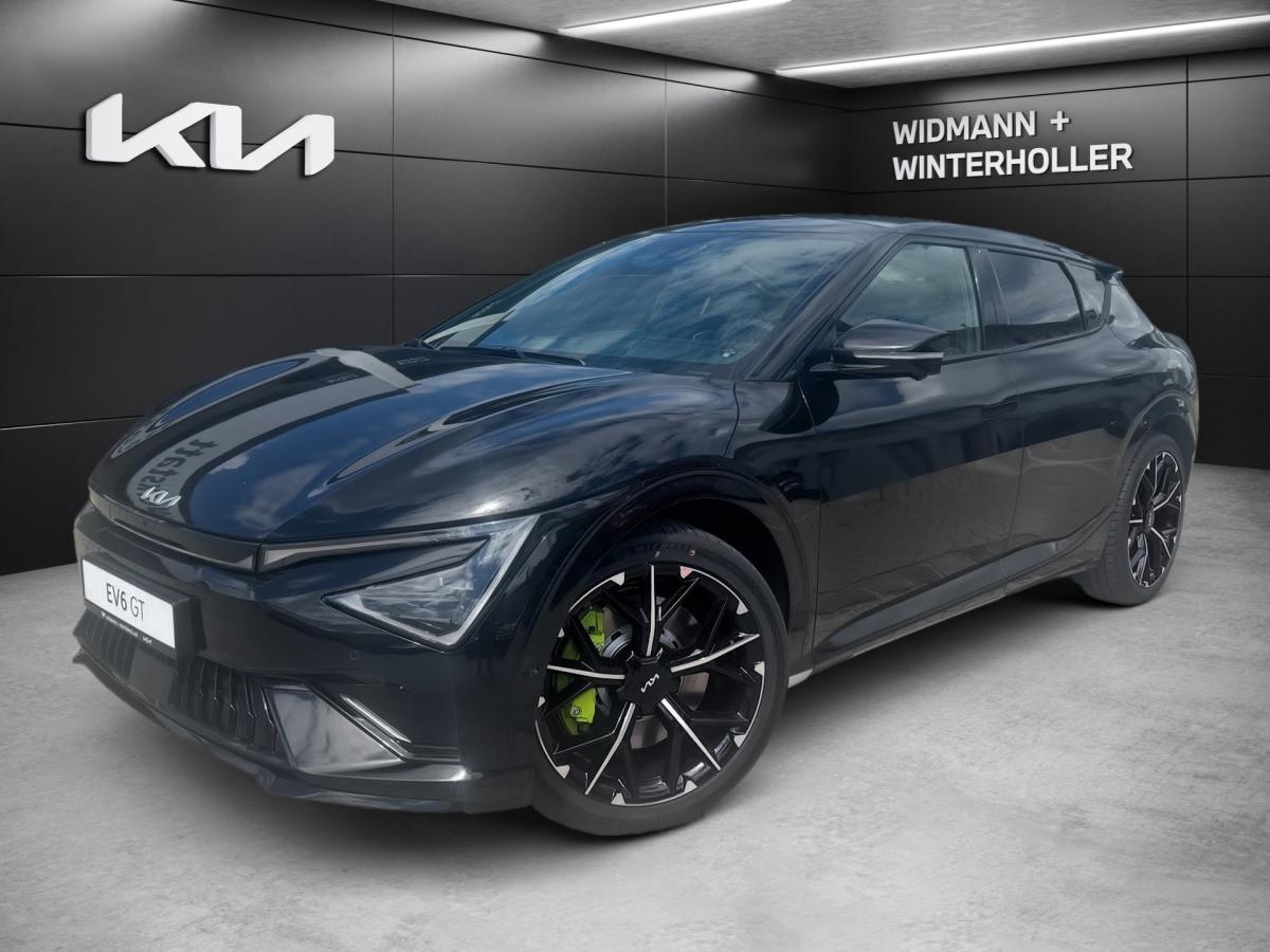 KIA EV6 GT PE 84 AWD GD 2xKlima AUT Bel.Sitz Kam. SD in Schwarz von vorne KIA EV6 GT PE 84 AWD GD 2xKlima AUT Bel.Sitz Kam. SD in Schwarz von vorne