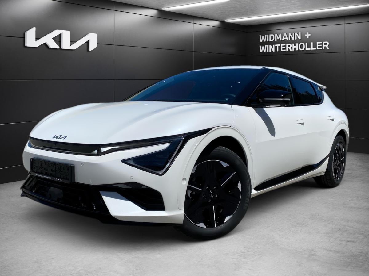 KIA EV6 PE GTL 84 AWD WP ASS+ SD 2xKlima Bel.Sitz HUD in Weiß von vorne KIA EV6 PE GTL 84 AWD WP ASS+ SD 2xKlima Bel.Sitz HUD in Weiß von vorne
