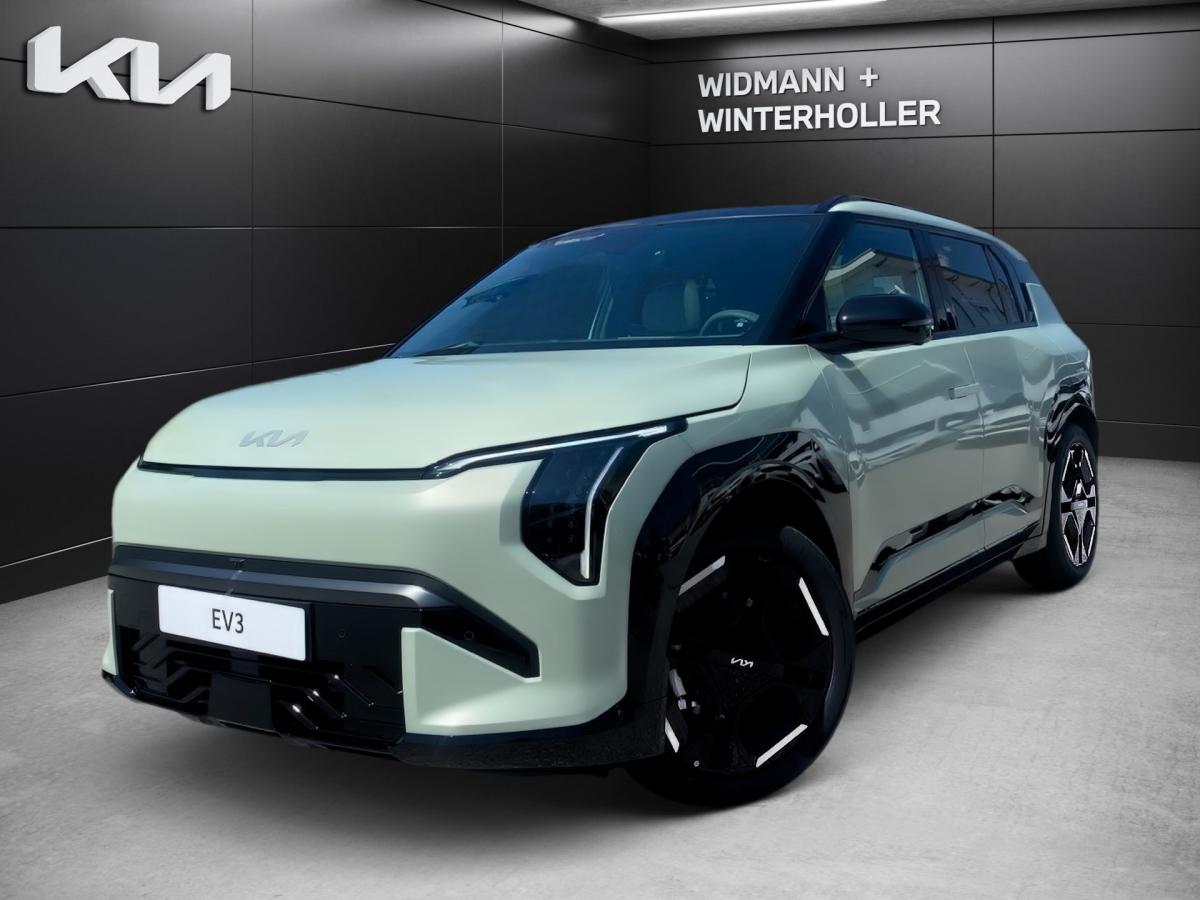 KIA EV3 81.4 GT-Line DWP COMT 2Klima ACC Kam. LED HUD in Grün von vorne KIA EV3 81.4 GT-Line DWP COMT 2Klima ACC Kam. LED HUD in Grün von vorne