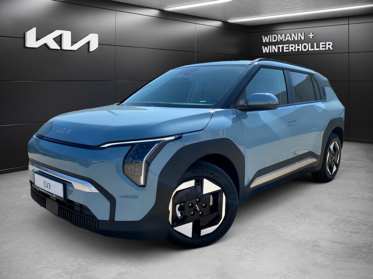 KIA EV3 in Blau von vorne KIA EV3 in Blau von vorne