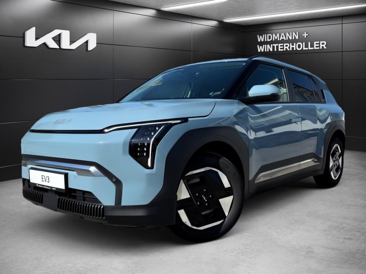 KIA EV3 in Blau von vorne