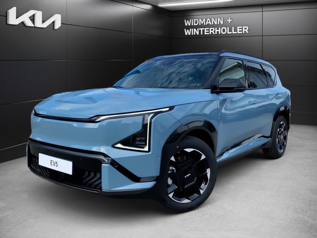KIA EV5 in Blau von vorne KIA EV5 in Blau von vorne