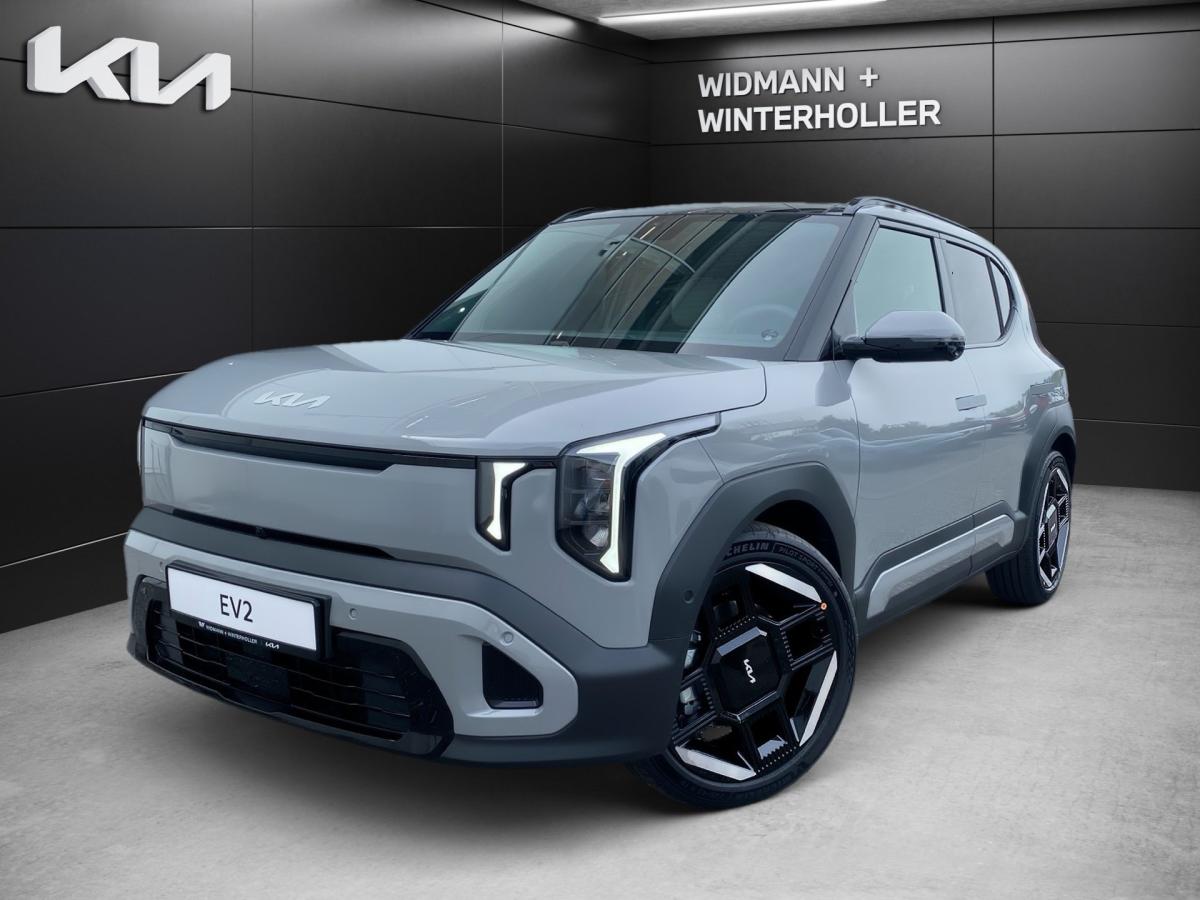 KIA EV2 in Grau von vorne KIA EV2 in Grau von vorne