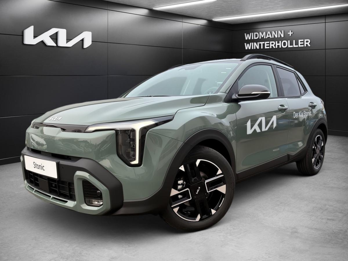 KIA Stonic 1.0T 115 48V DCT GT-Line 2xKlima AUT Kam. in Grün von vorne KIA Stonic 1.0T 115 48V DCT GT-Line 2xKlima AUT Kam. in Grün von vorne