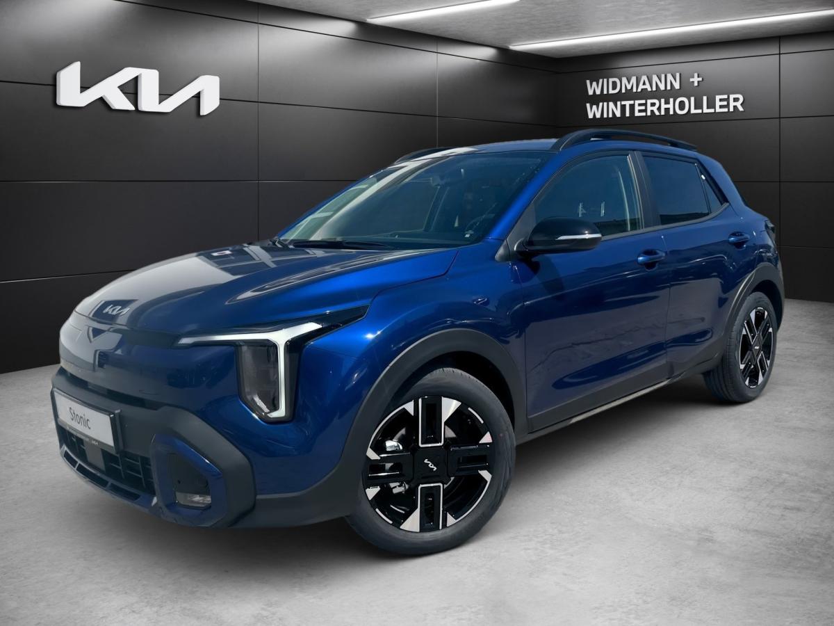 KIA Stonic 1.0T 115 48V DCT GT-Line 2xKlima ACC AUT in Blau von vorne