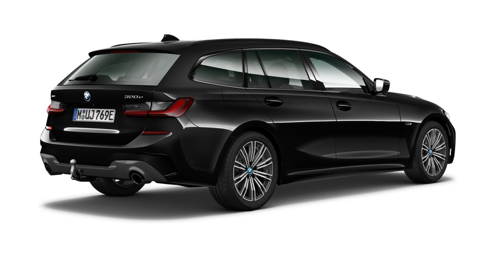 BMW BMW 3er in Schwarz von hinten