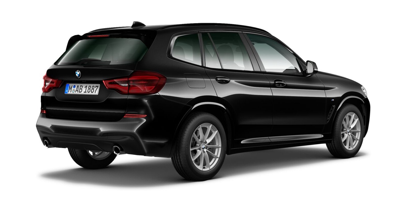 BMW BMW X in Schwarz von hinten