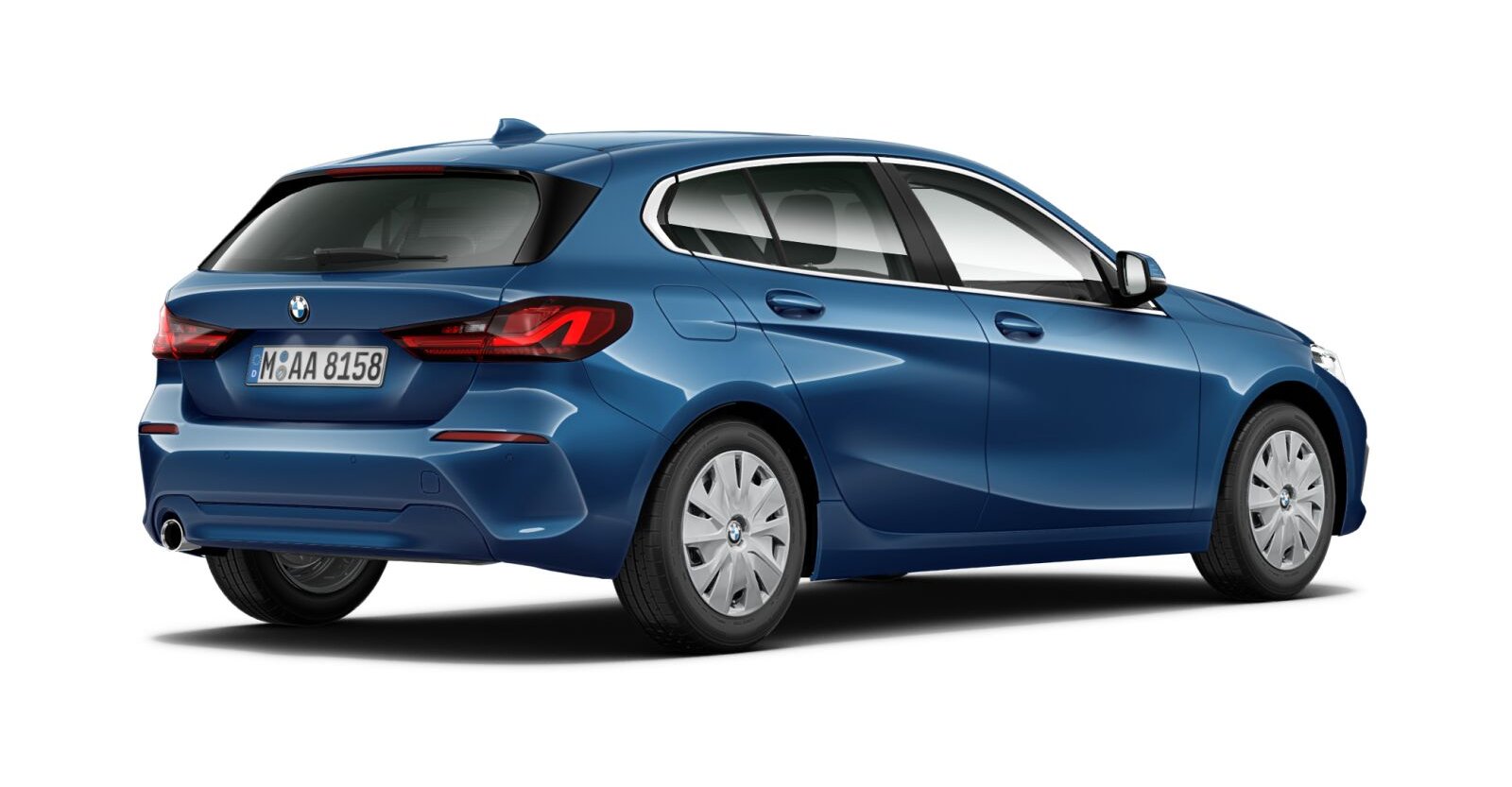 BMW BMW 1er in Blau von hinten BMW BMW 1er in Blau von hinten