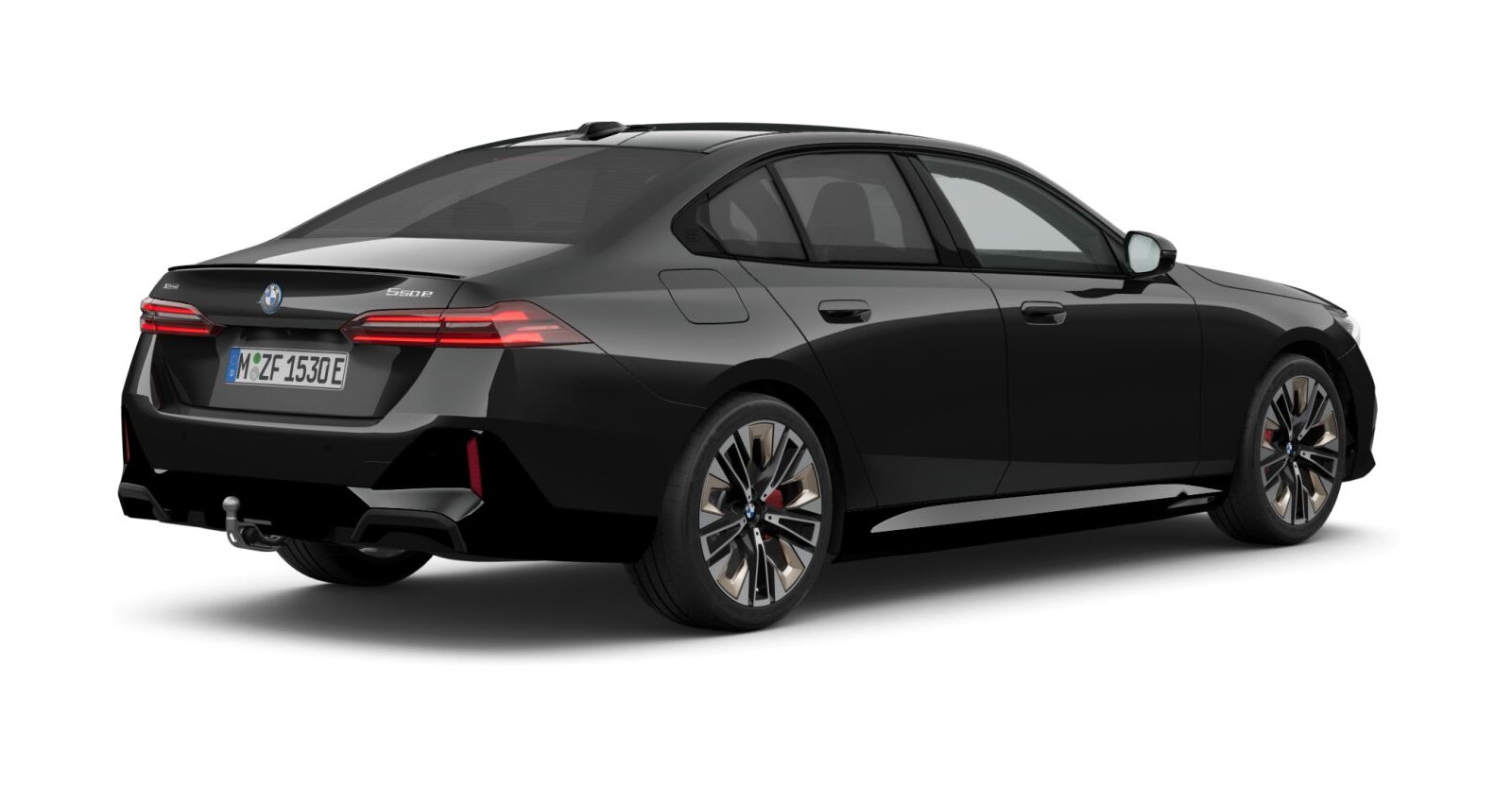 BMW BMW 5er in Schwarz von hinten