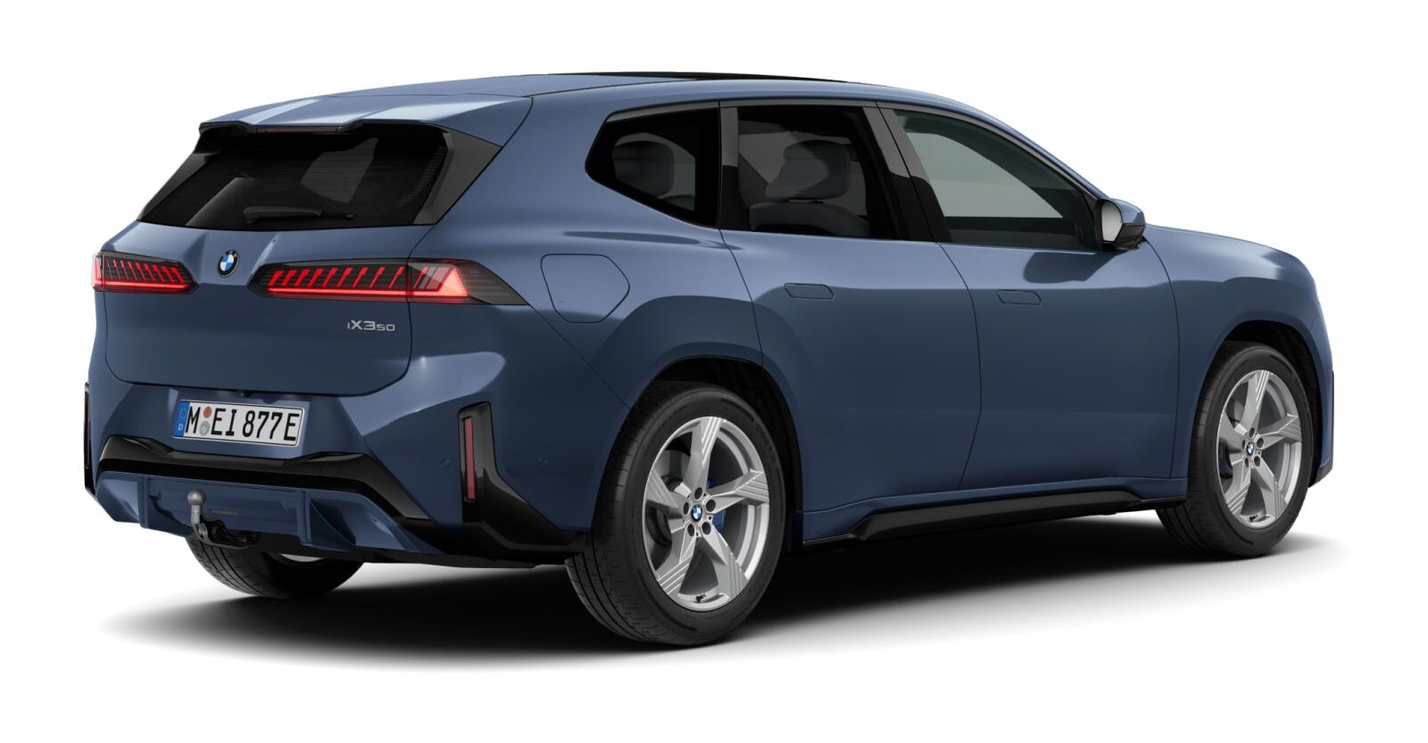 BMW BMW I in Blau von hinten