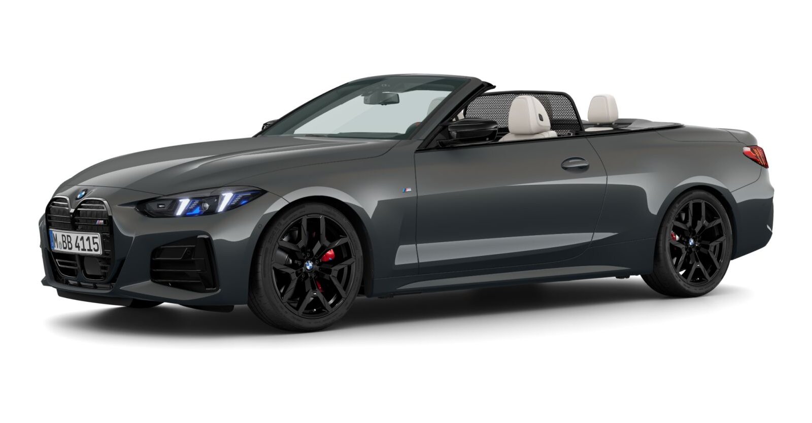 BMW M440i xDrive Cabrio in Grau von vorne