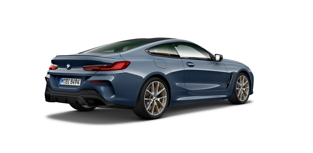 BMW BMW 8er in Blau von hinten BMW BMW 8er in Blau von hinten