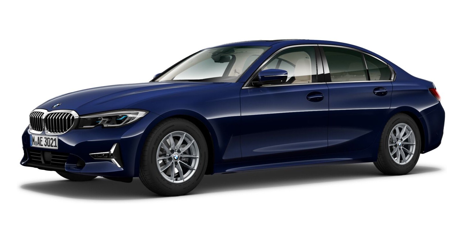 BMW 330d Limousine in Blau von vorne BMW 330d Limousine in Blau von vorne