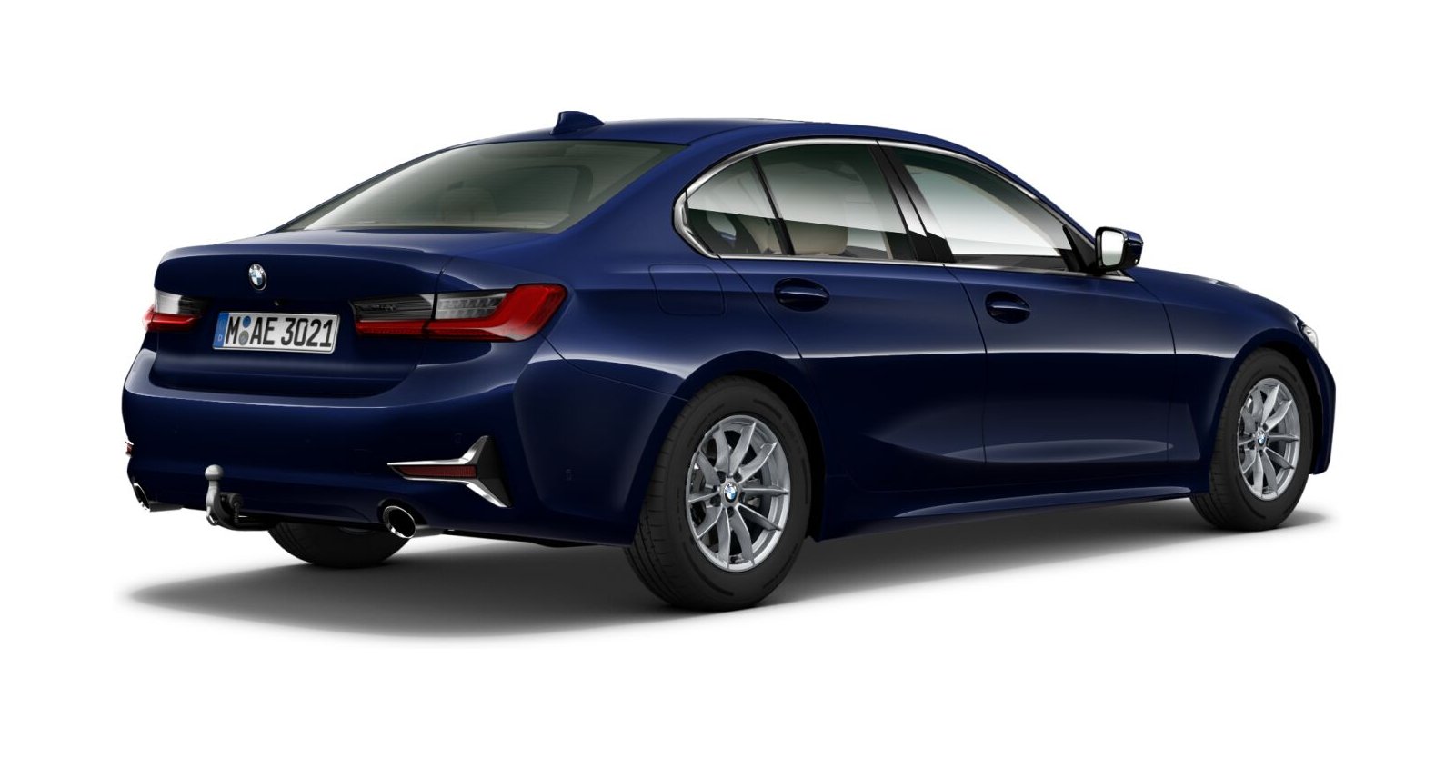 BMW BMW 3er in Blau von hinten