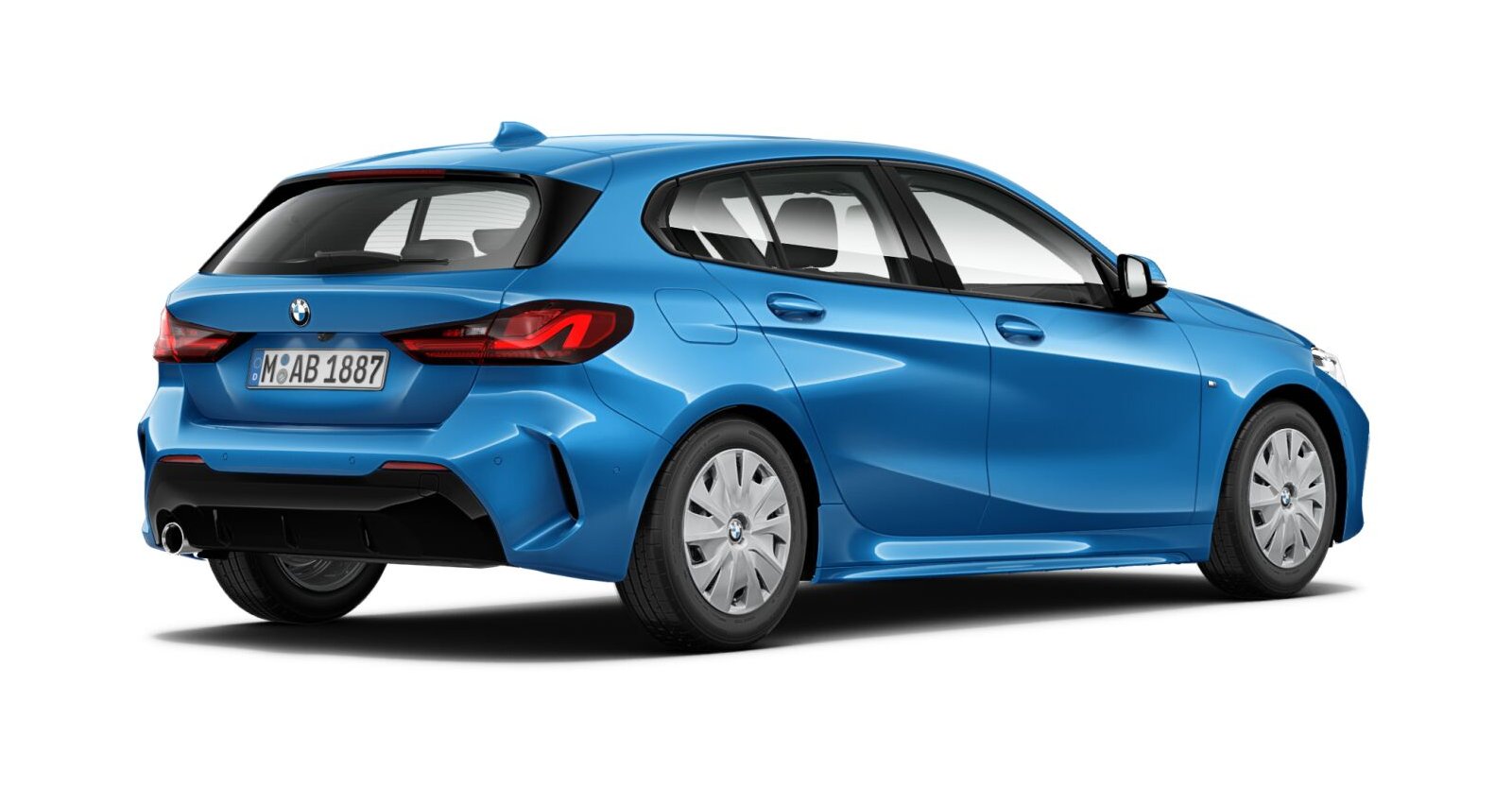 BMW BMW 1er in Blau von hinten