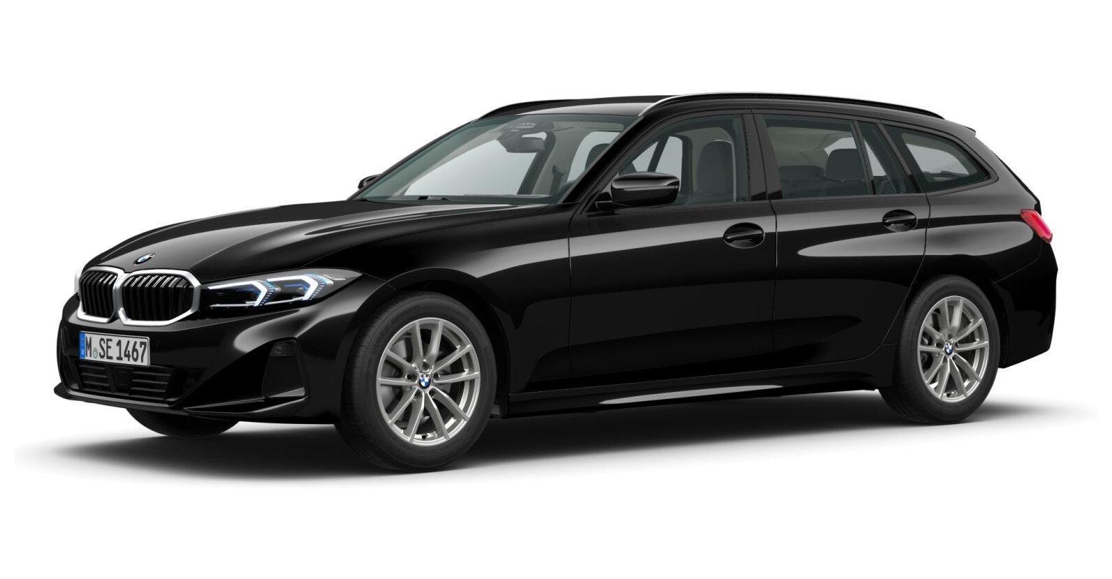 BMW BMW 3er in Schwarz von vorne