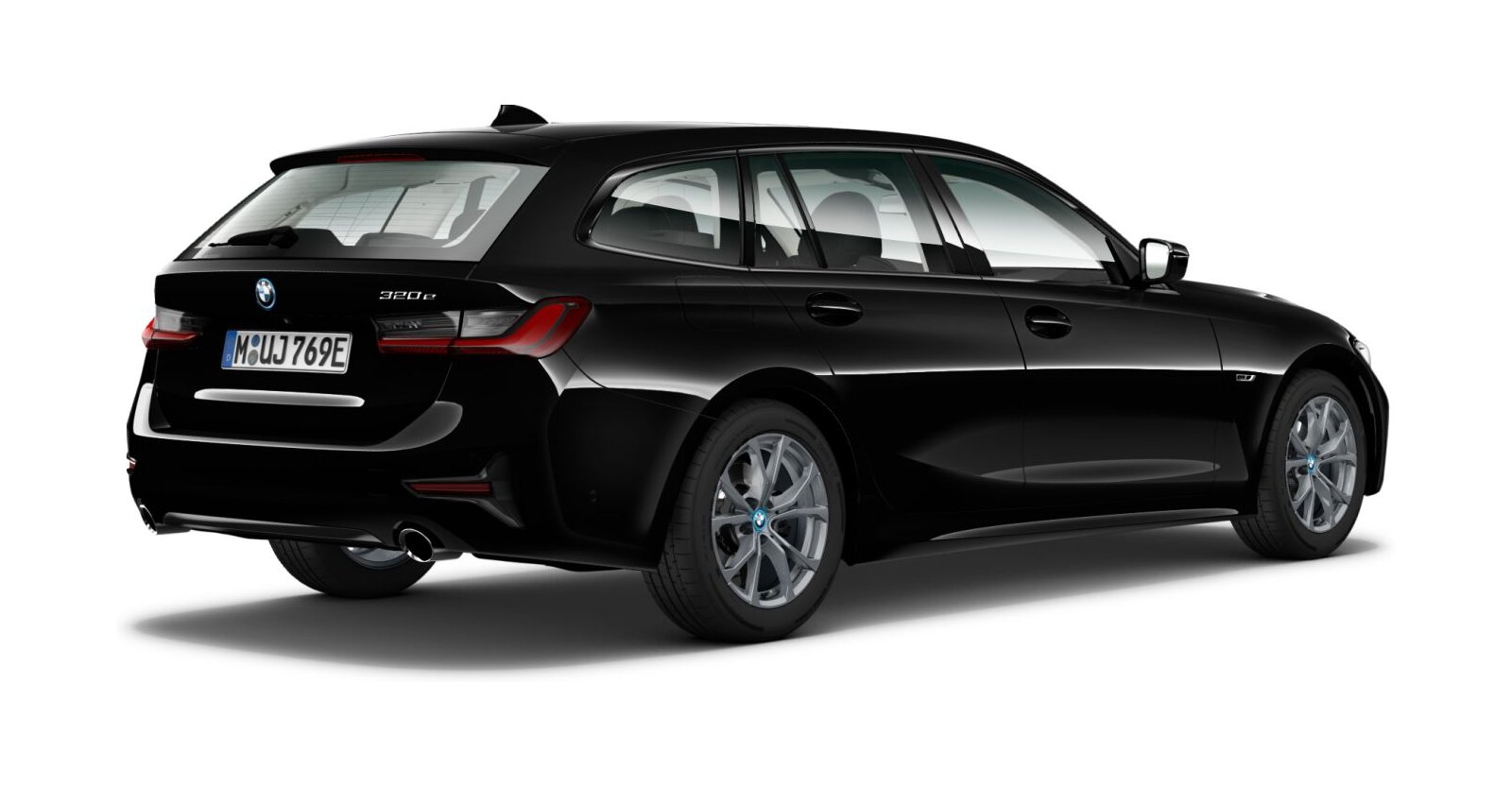BMW BMW 3er in Schwarz von hinten