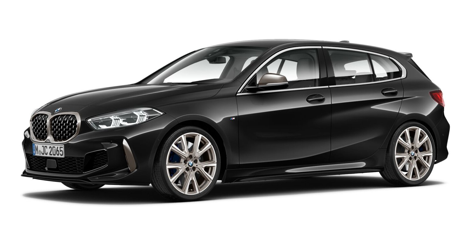 BMW BMW 1er in Schwarz von vorne BMW BMW 1er in Schwarz von vorne