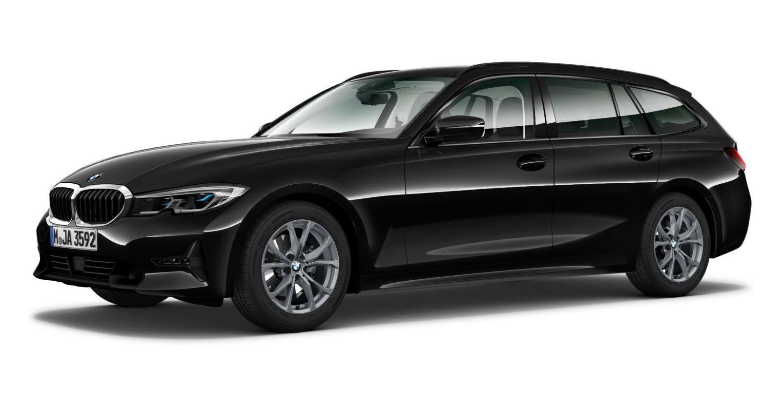 BMW BMW 3er in Schwarz von vorne BMW BMW 3er in Schwarz von vorne
