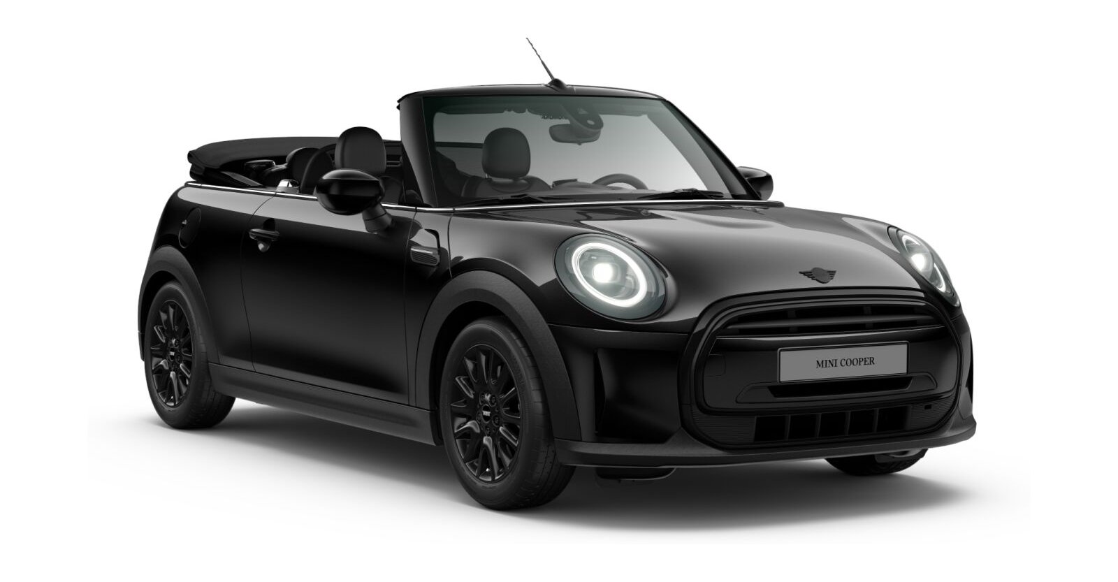 MINI Cooper Cabrio in Schwarz von vorne