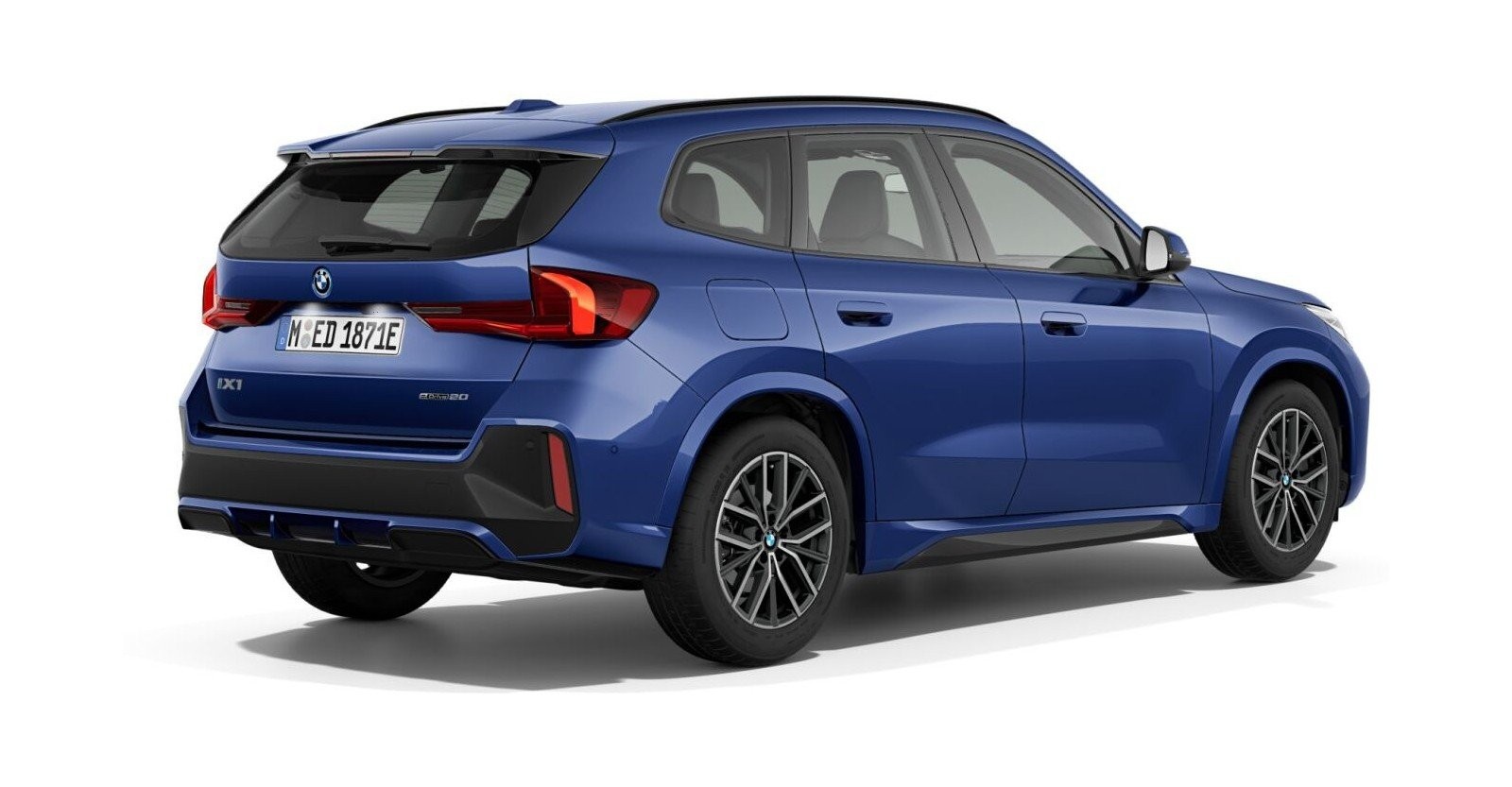 BMW BMW I in Blau von hinten