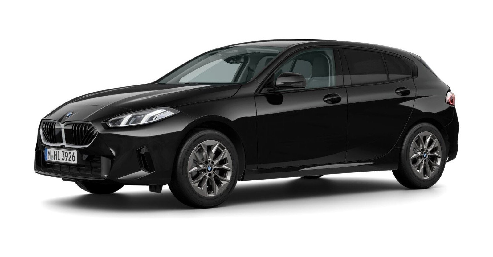 BMW 116 in Schwarz von vorne