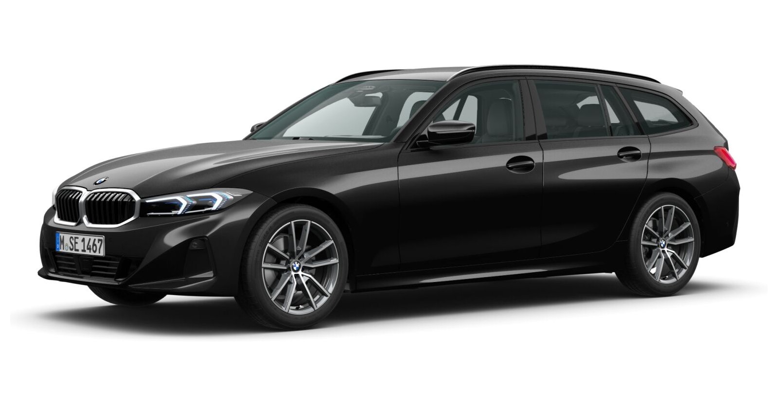 BMW BMW 3er in Schwarz von vorne