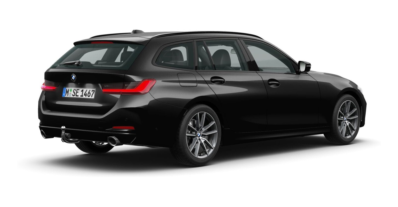 BMW BMW 3er in Schwarz von hinten