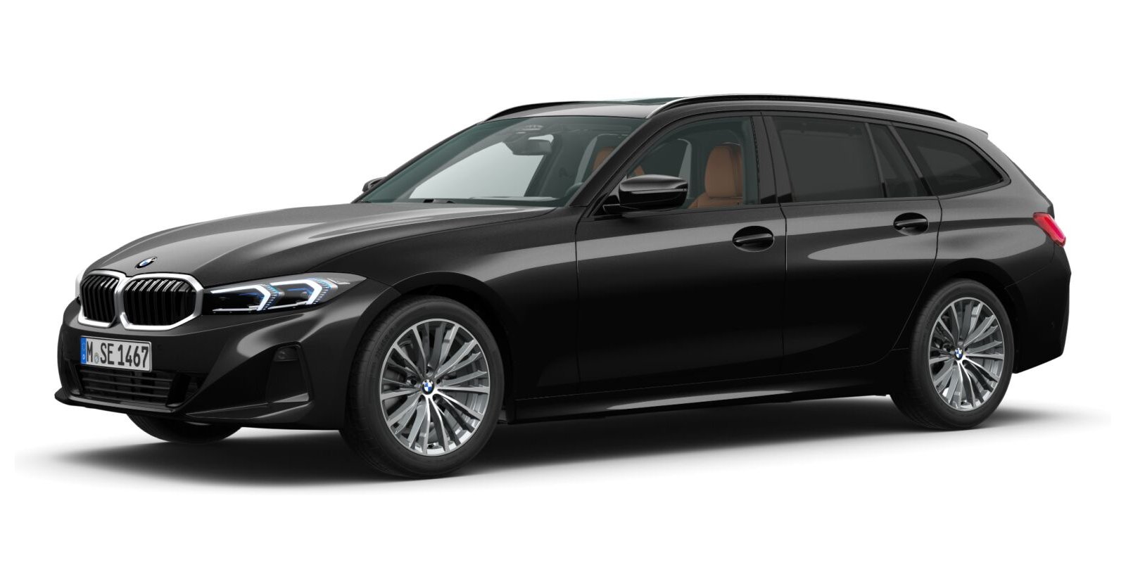 BMW BMW 3er in Schwarz von vorne BMW BMW 3er in Schwarz von vorne