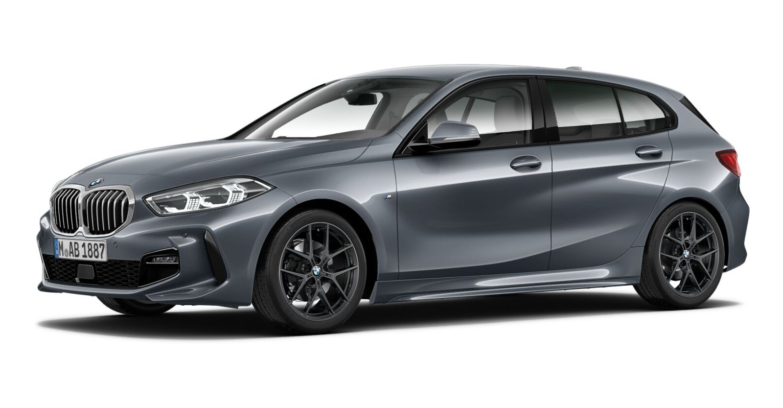 BMW 118i in Grau von vorne