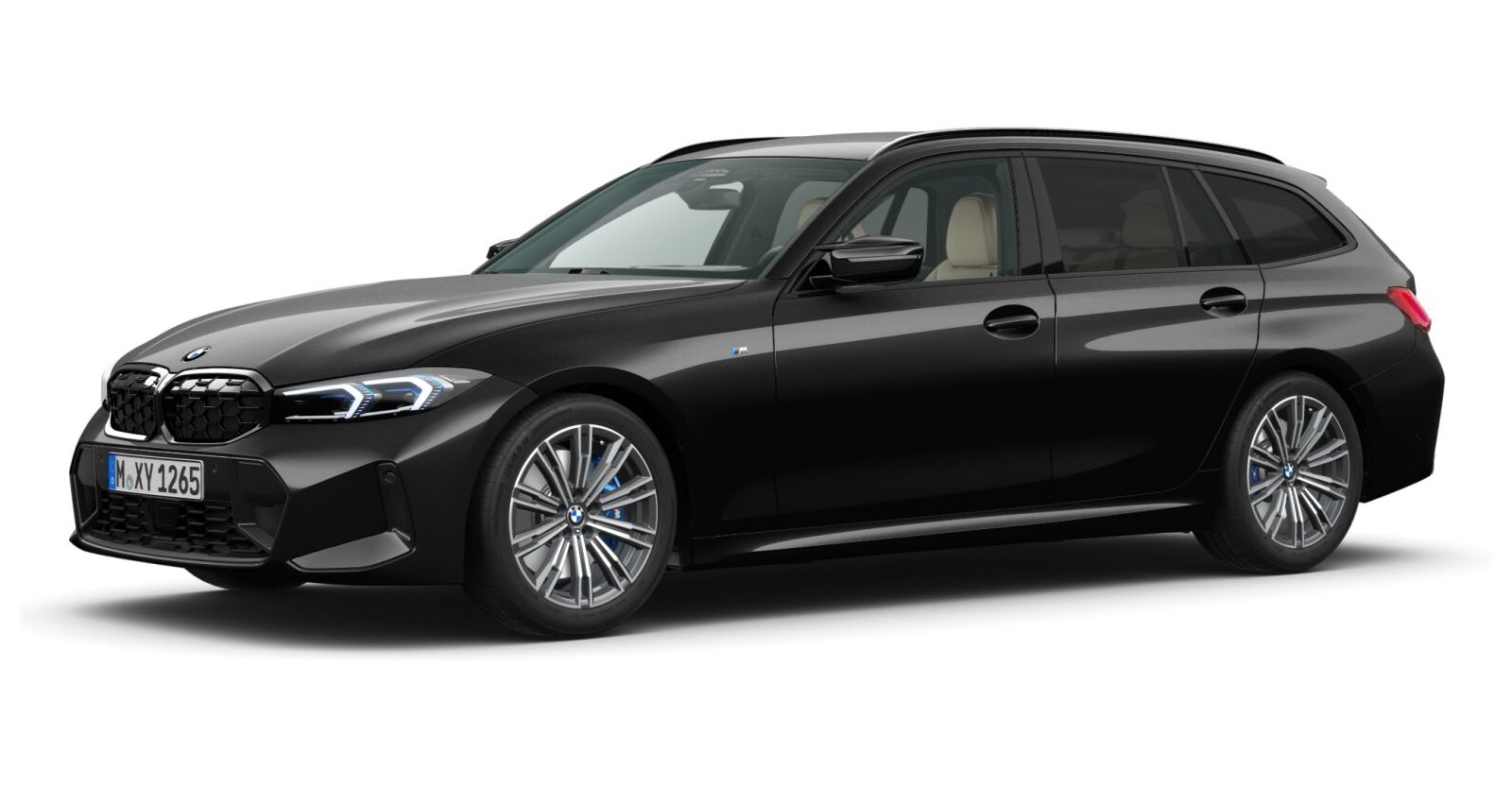 BMW BMW 3er in Schwarz von vorne BMW BMW 3er in Schwarz von vorne