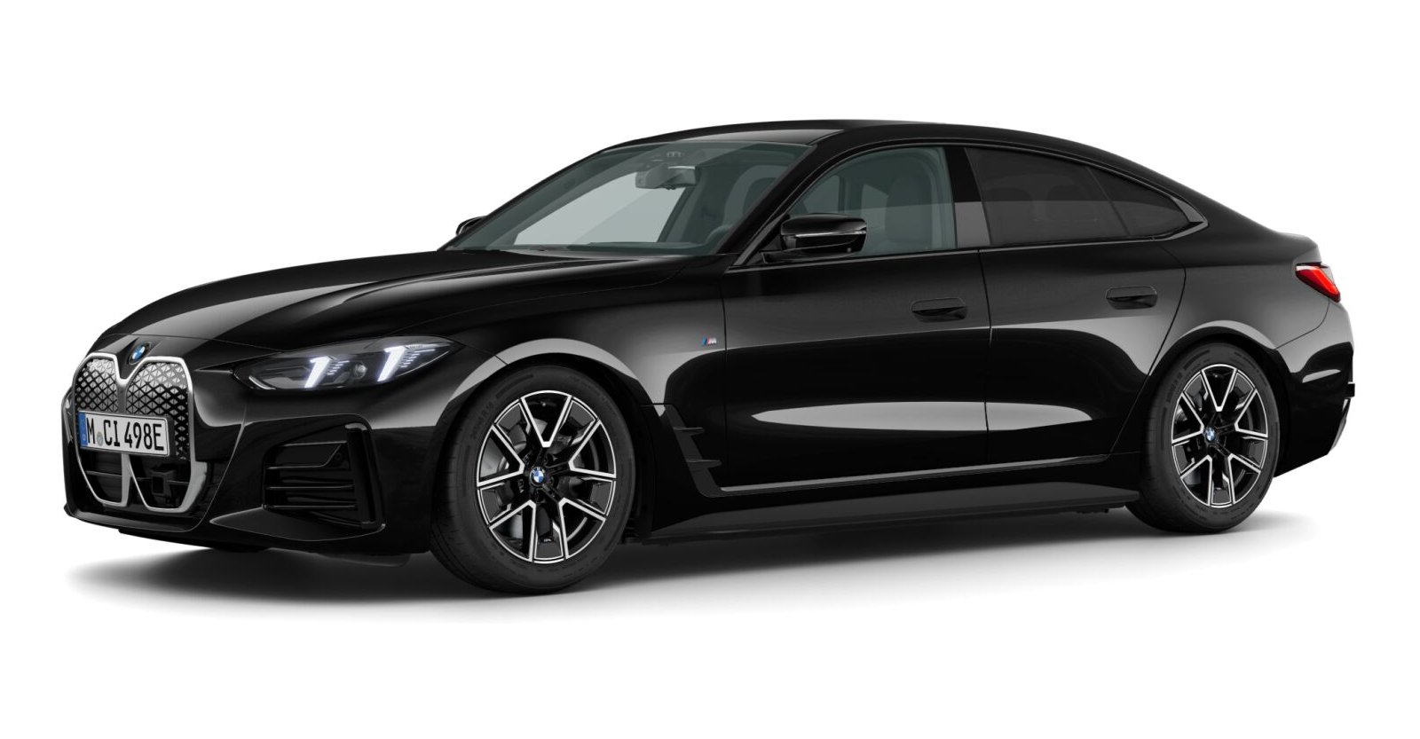 BMW i4 xDrive40 Gran Coupé in Schwarz von vorne