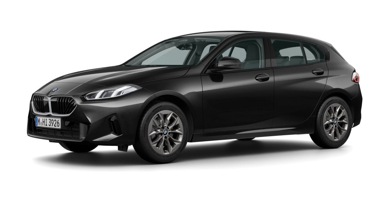 BMW 120 in Schwarz von vorne