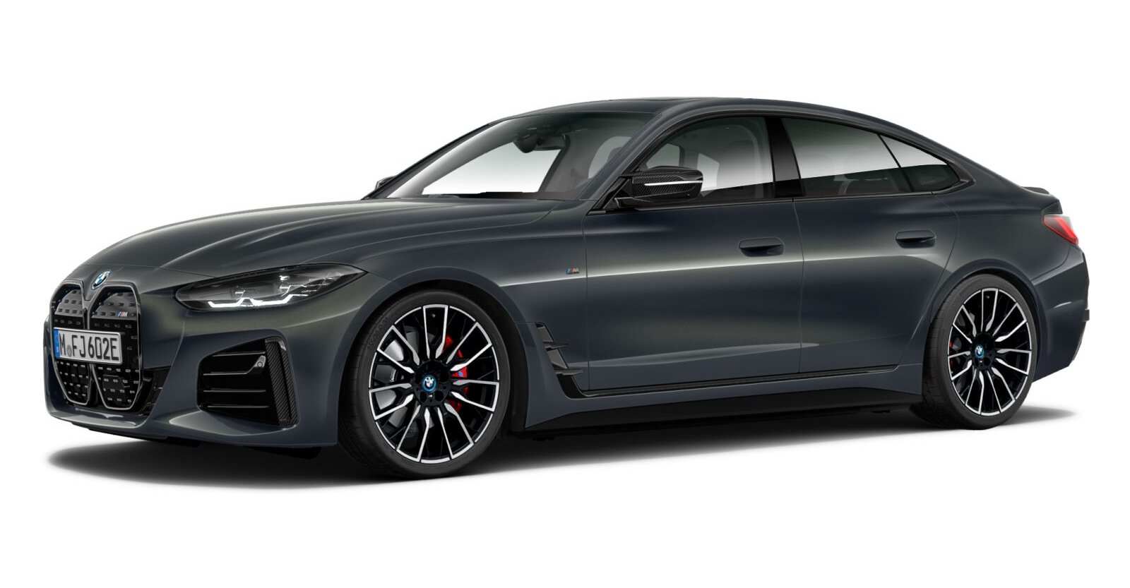 BMW i4 M50 Gran Coupé in Grau von vorne