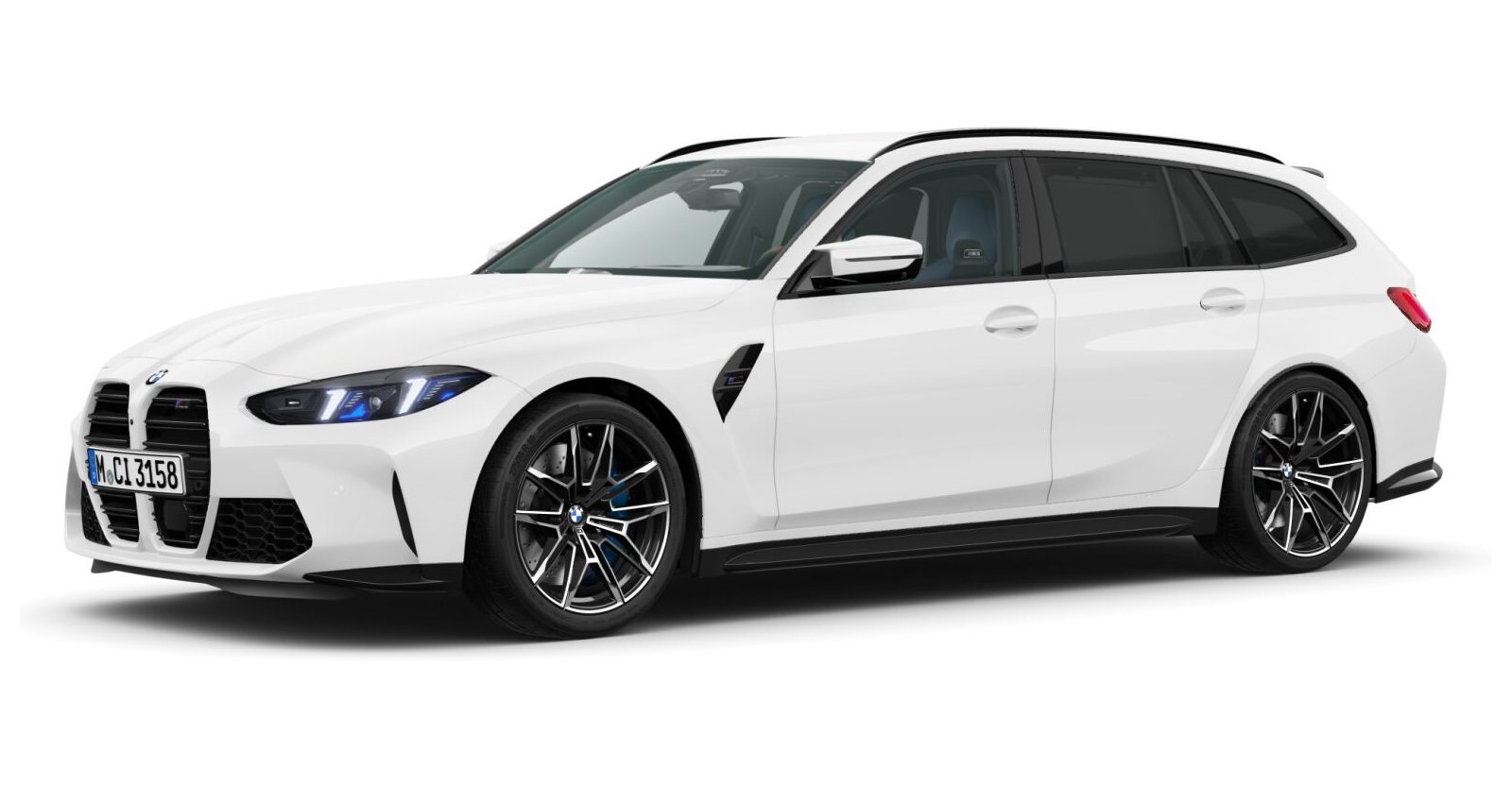 BMW M3 Competition Touring mit M xDrive in Weiß von vorne