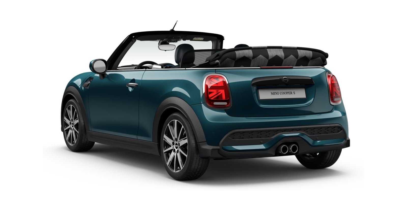 MINI MINI Cabrio in Blau von hinten