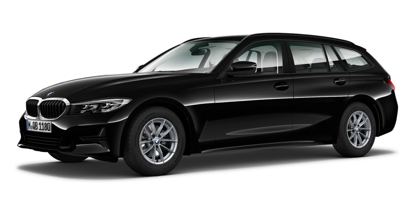 BMW BMW 3er in Schwarz von vorne BMW BMW 3er in Schwarz von vorne