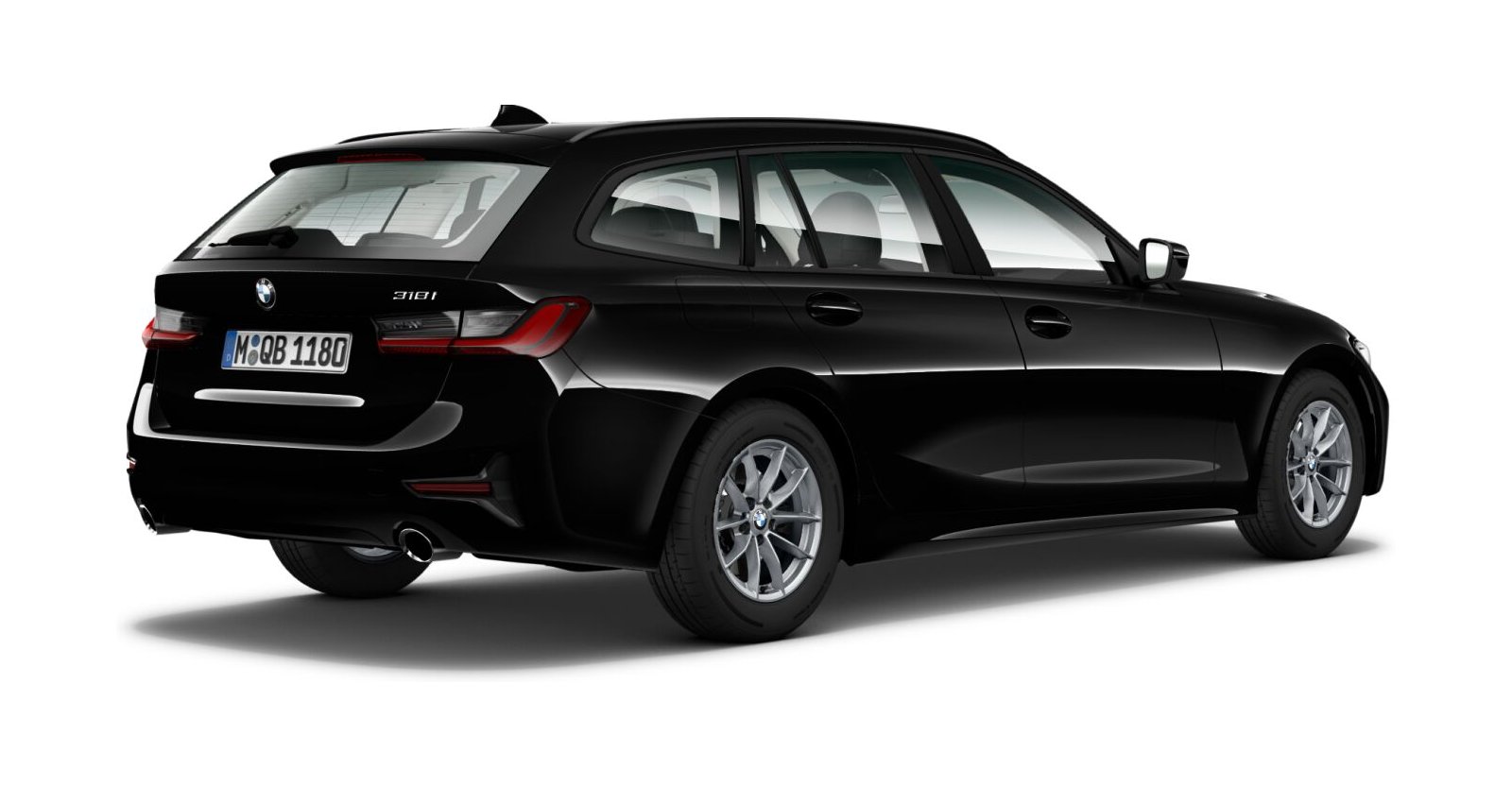 BMW BMW 3er in Schwarz von hinten BMW BMW 3er in Schwarz von hinten