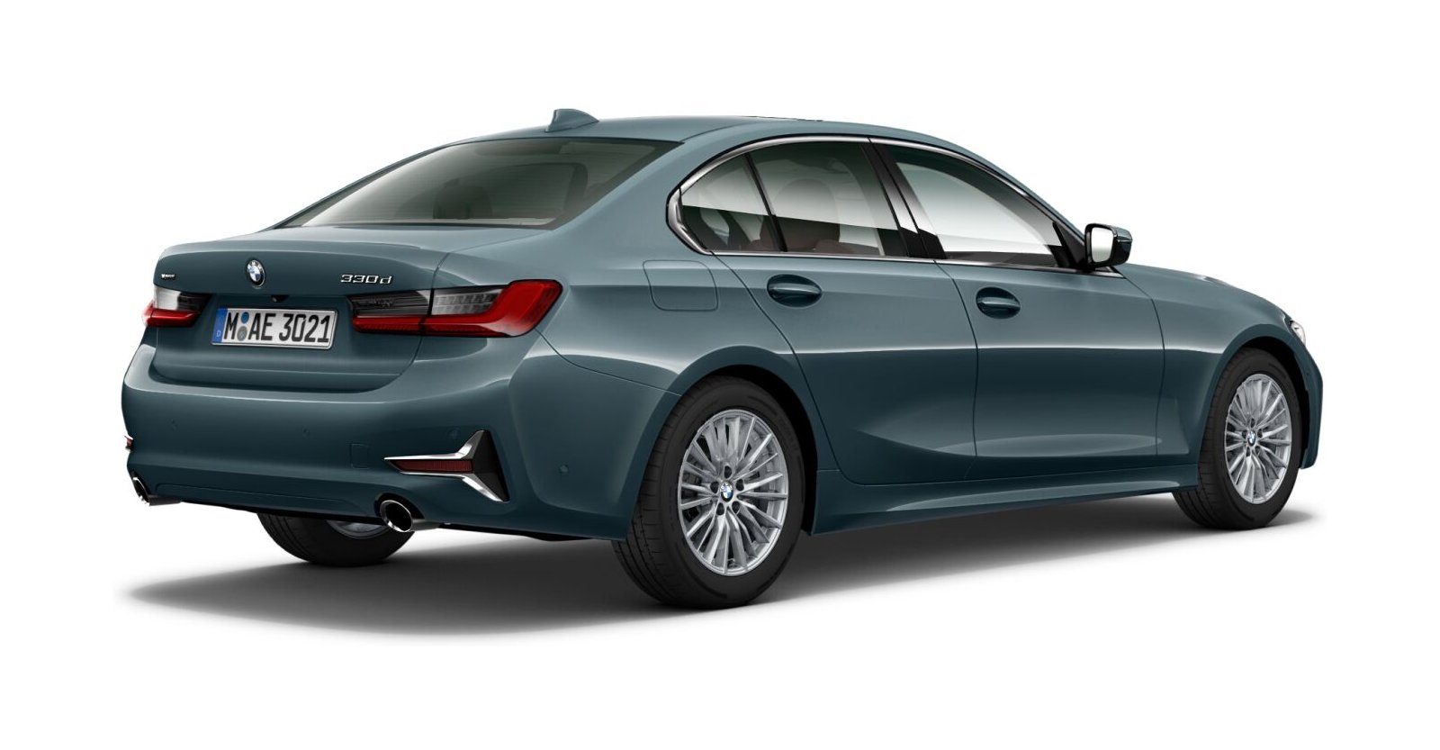 BMW BMW 3er in Blau von hinten BMW BMW 3er in Blau von hinten