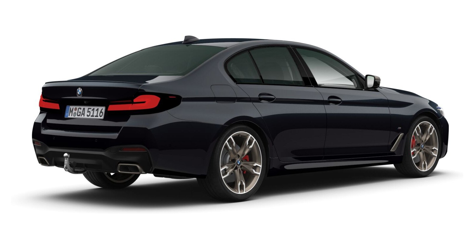 BMW BMW 5er in Schwarz von hinten
