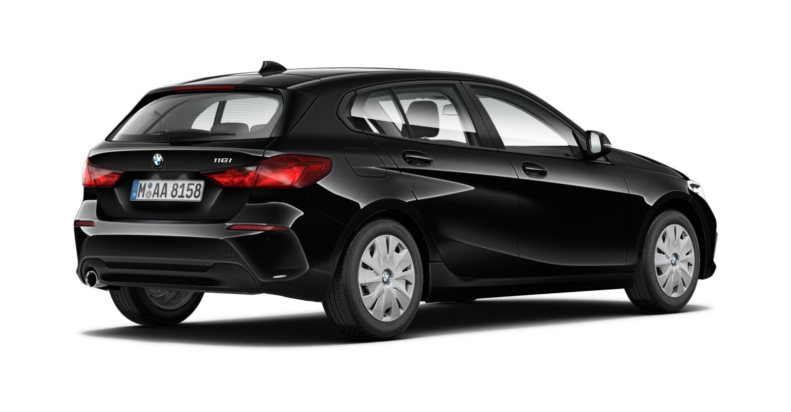BMW BMW 1er in Schwarz von hinten