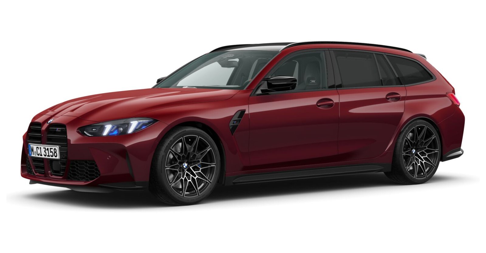 BMW M3 Competition Touring mit M xDrive in Rot von vorne