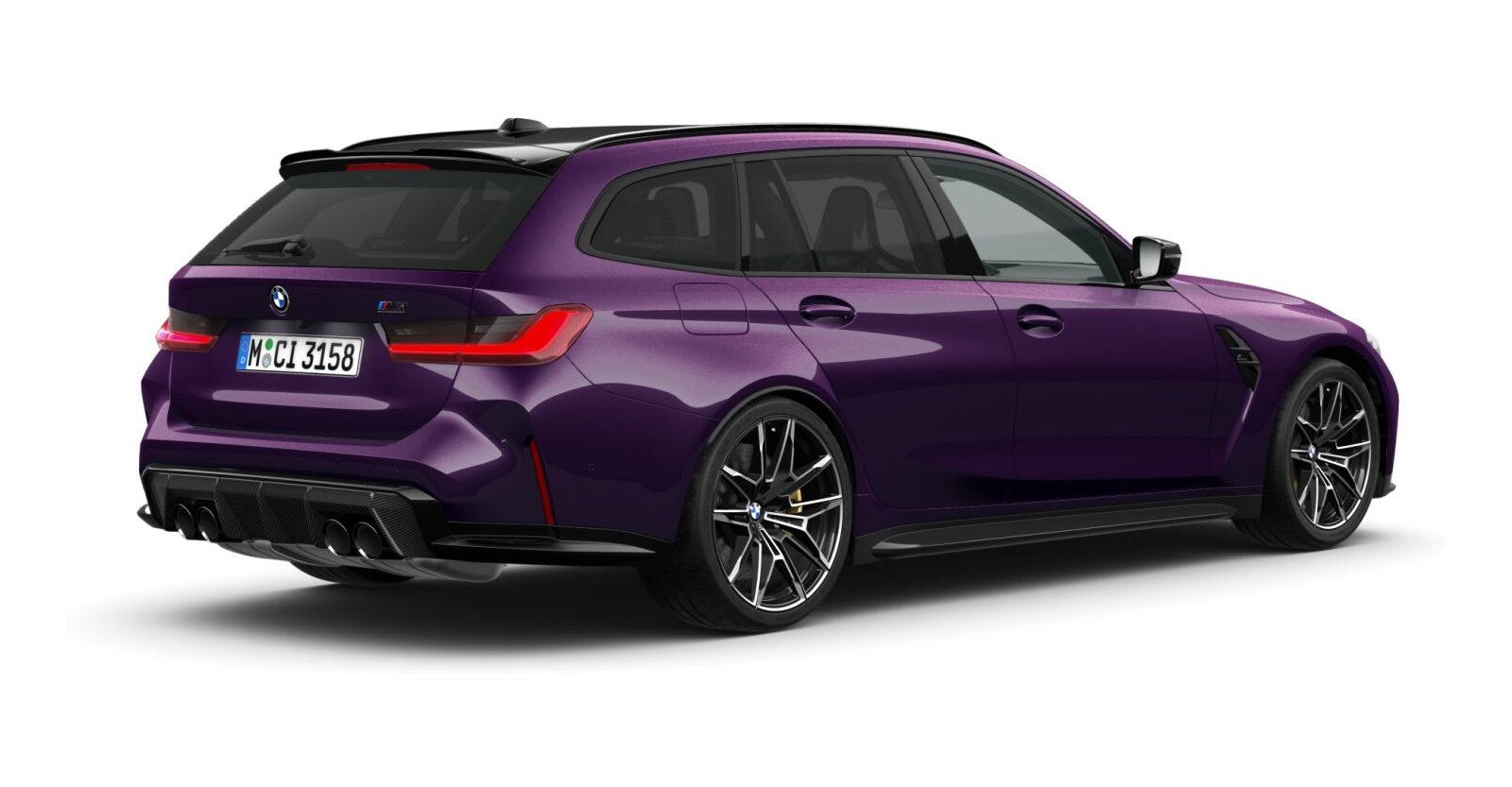 BMW BMW M in Lila von hinten