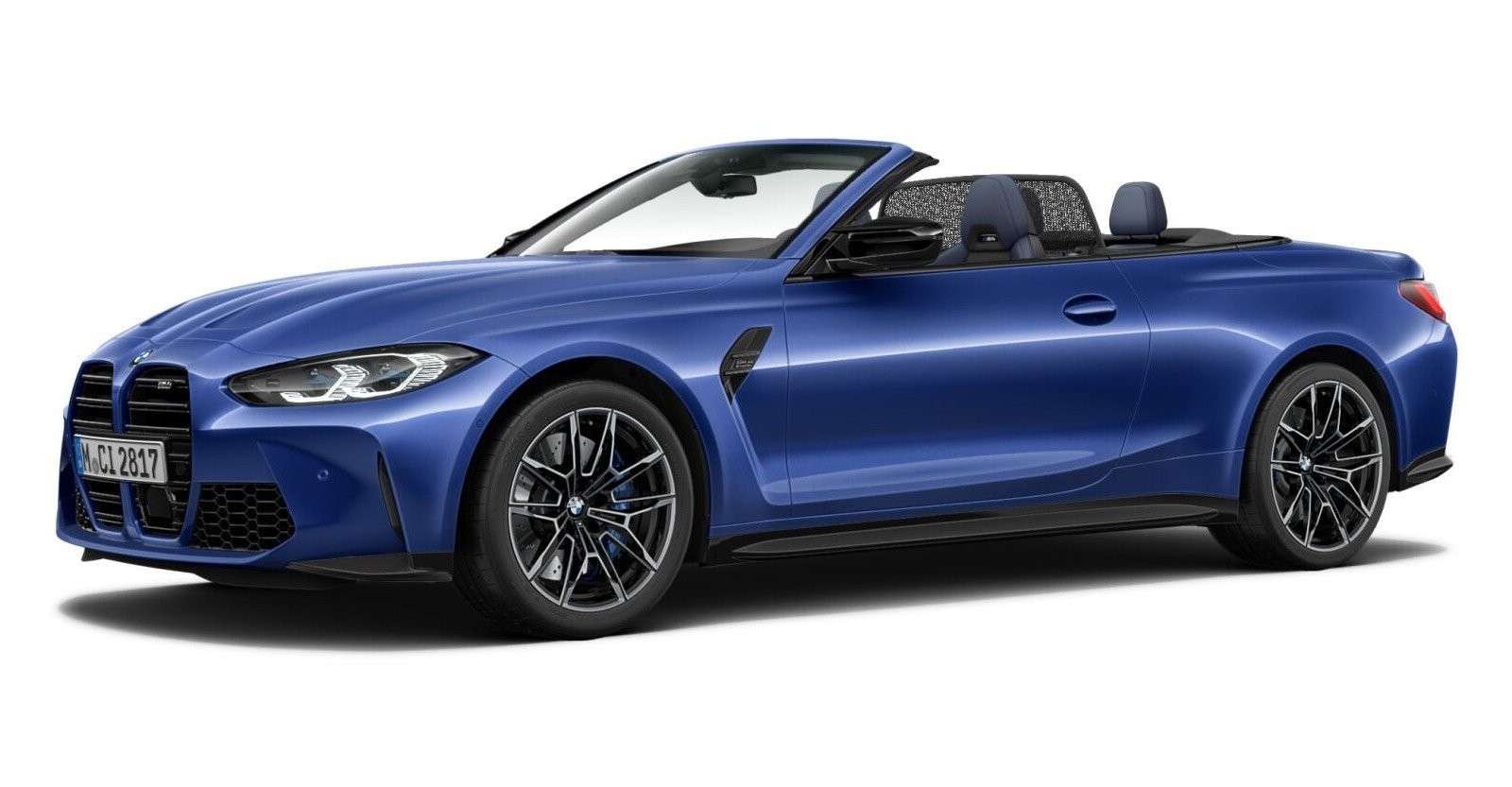 BMW M4 Cabrio Competition mit M xDrive in Blau von vorne