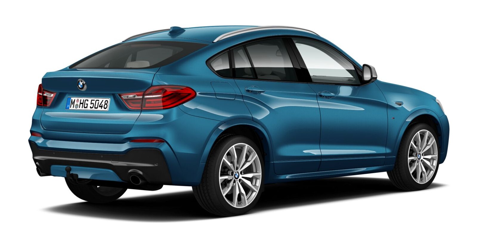 BMW BMW X in Blau von hinten BMW BMW X in Blau von hinten